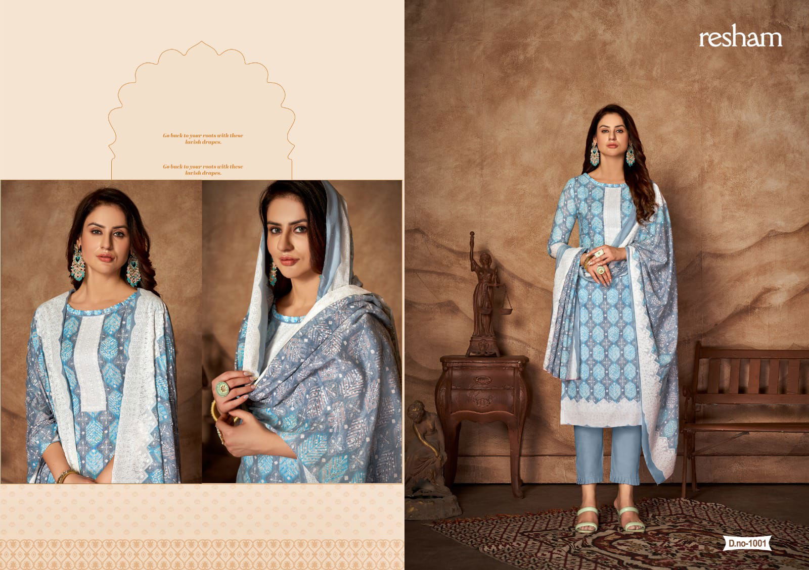 Skt Resham Printed Cotton Dress Material Catalog
